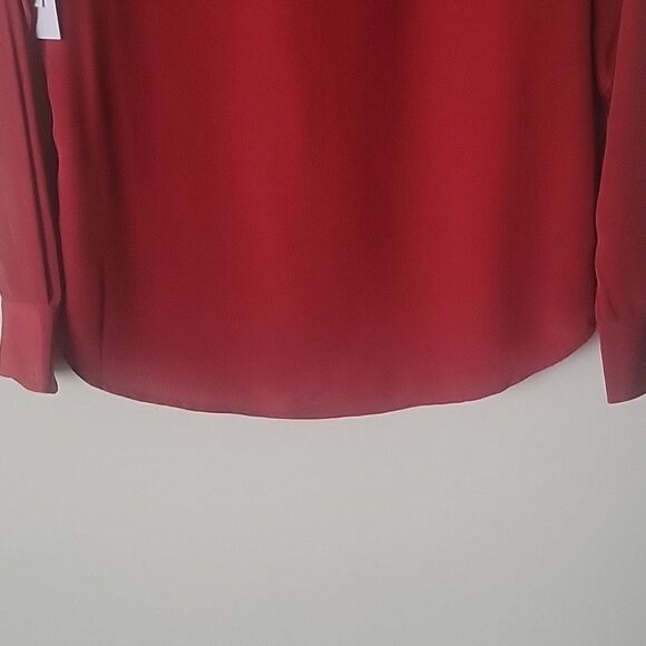 NWT Equipment S Burgundy Silk Button Modest Long Sleeve Office Shirt Top Blouse - Picture 12 of 14